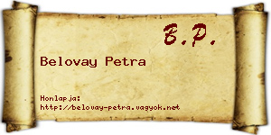 Belovay Petra névjegykártya