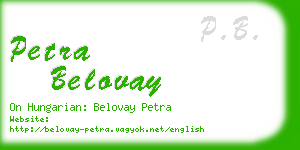 petra belovay business card